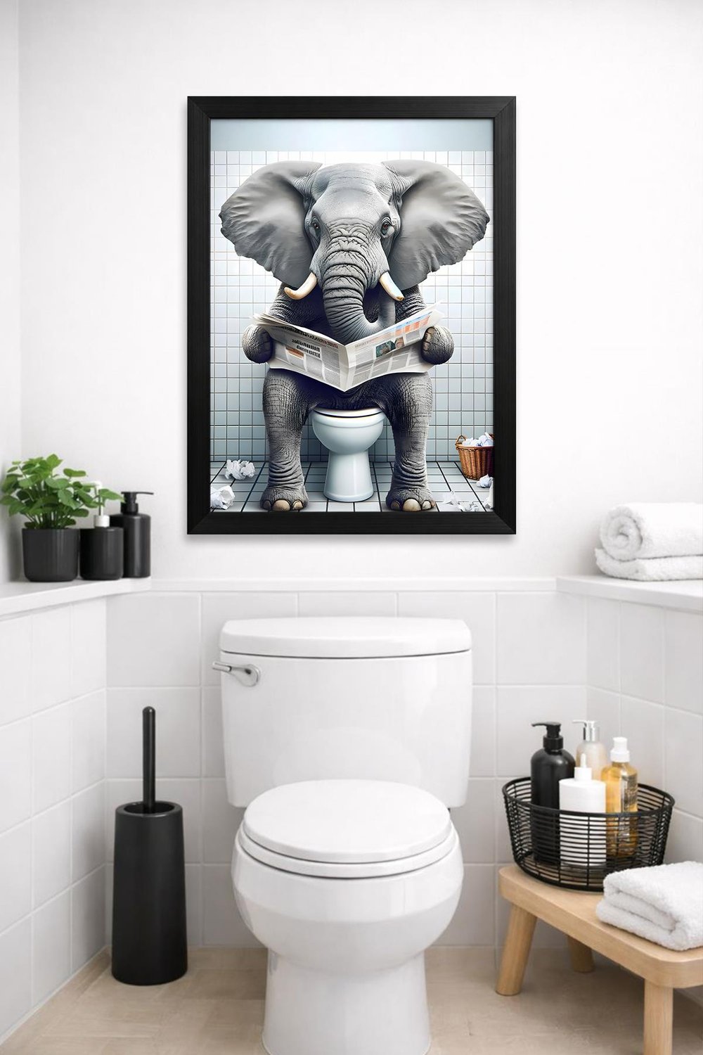 KOI Art Design Elepoo Tablo + Ermitaj A3-30x42 cm Siyah Çerçeve