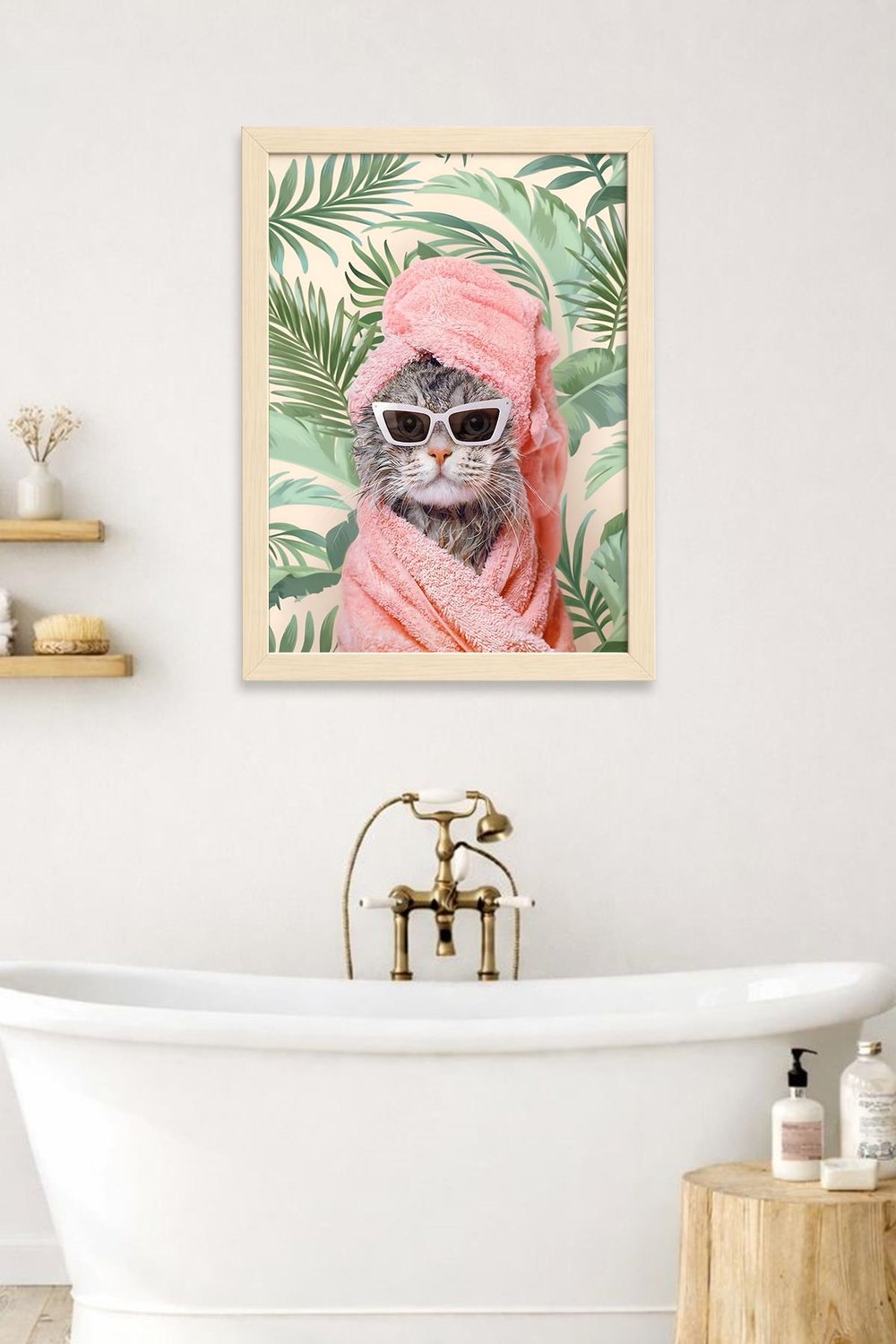 KOI Art Design Spa Cat Tablo + Ermitaj A3-30x42 cm Sedef Çerçeve