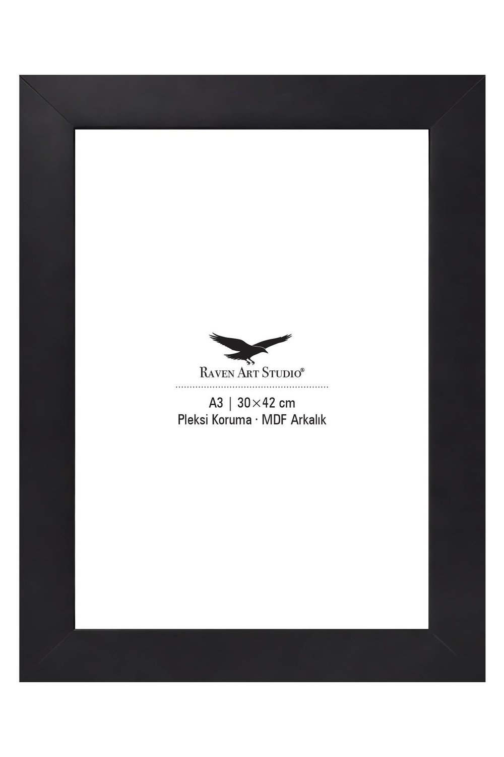 Modern A3-30x42cm Siyah Korumalı Kırılmaz Pleksi Cam Resim Fotoğraf Belge Poster Evrak Çerçevesi