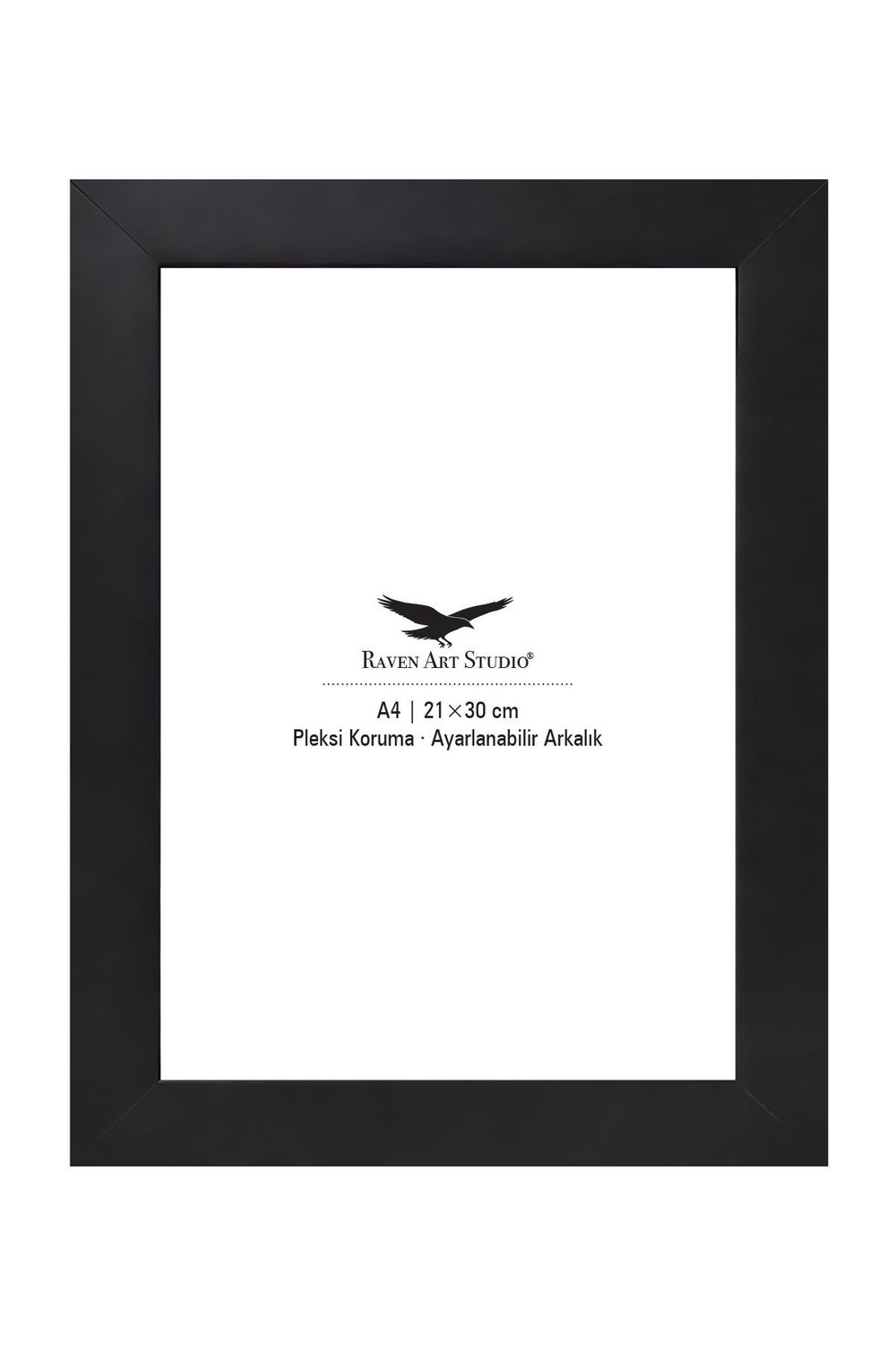 Modern A4-21x30cm Siyah Resim Fotoğraf Belge Poster Evrak Çerçevesi Korumalı Kırılmaz Pleksi Cam