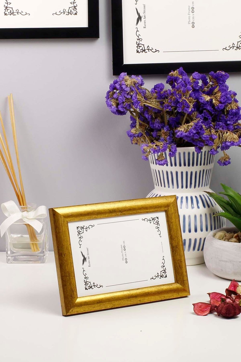 Pergamon 10x15cm Antik Altın Resim Fotoğraf Belge Poster Evrak Çerçevesi Korumalı Kırılmaz Pleksi Cam