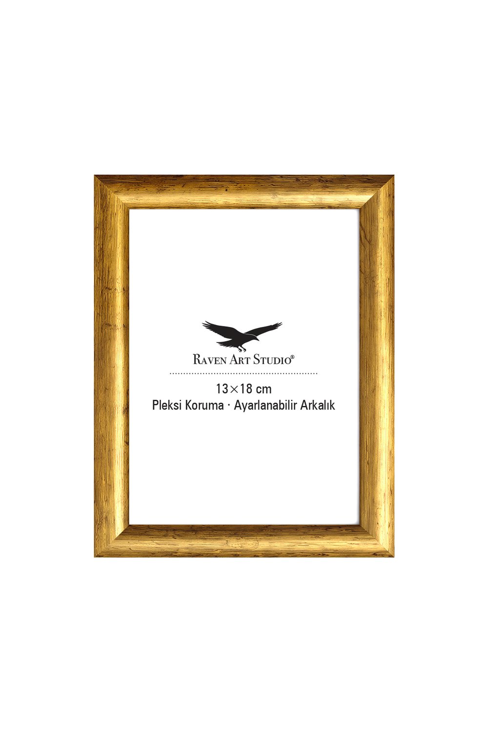 Pergamon 13x18cm Antik Altın Resim Fotoğraf Belge Poster Evrak Çerçevesi Korumalı Kırılmaz Pleksi Cam