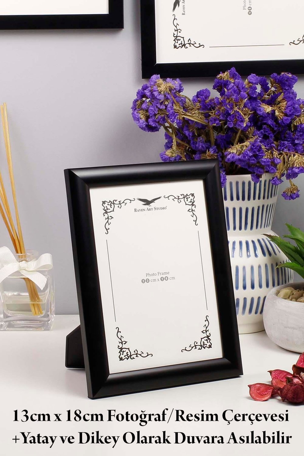 Pergamon 13x18cm Siyah Resim Fotoğraf Belge Poster Evrak Çerçevesi Korumalı Kırılmaz Pleksi Cam