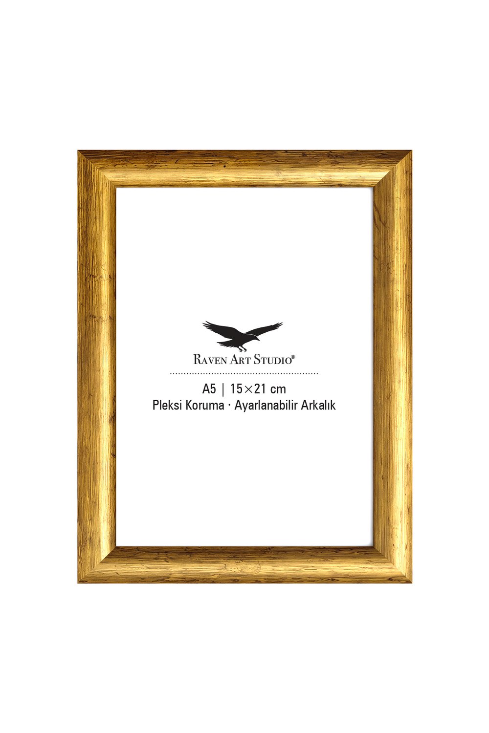 Pergamon 15x21cm Antik Altın Resim Fotoğraf Belge Poster Evrak Çerçevesi Korumalı Kırılmaz Pleksi Cam