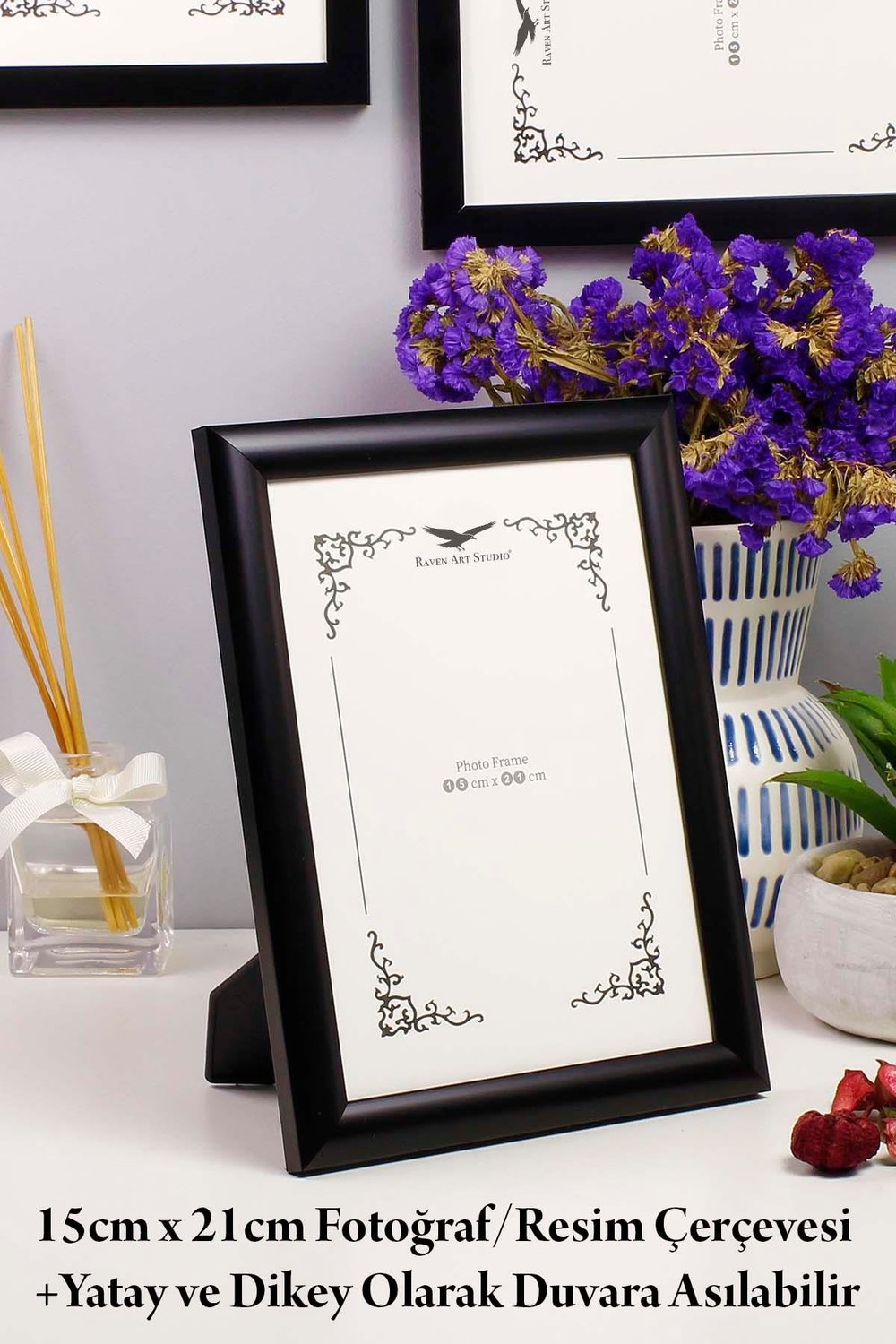 Pergamon 15x21cm Siyah Resim Fotoğraf Belge Poster Evrak Çerçevesi Korumalı Kırılmaz Pleksi Cam