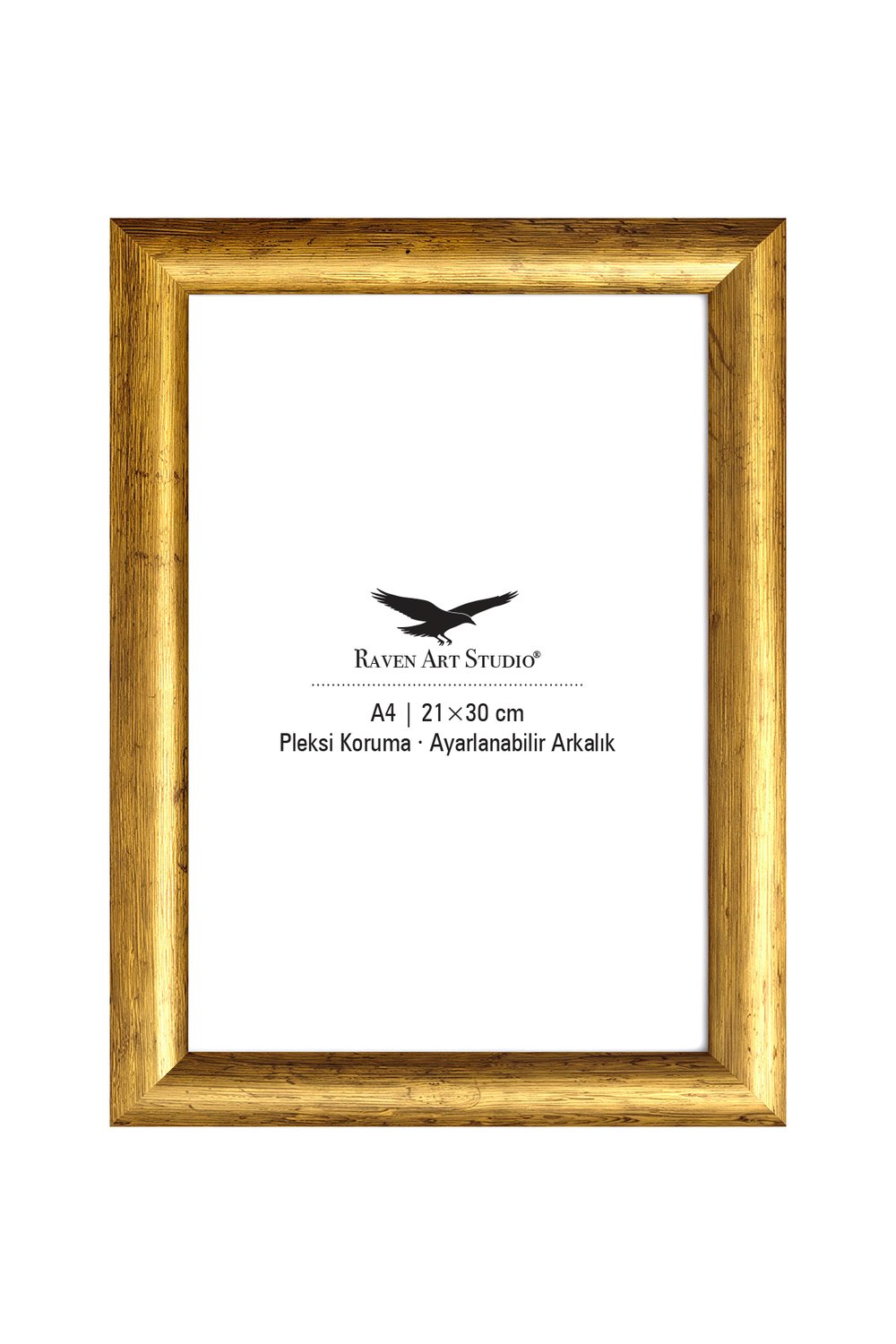 Pergamon A4-21x30cm Antik Altın Resim Fotoğraf Belge Poster Evrak Çerçevesi Korumalı Kırılmaz Pleksi Cam