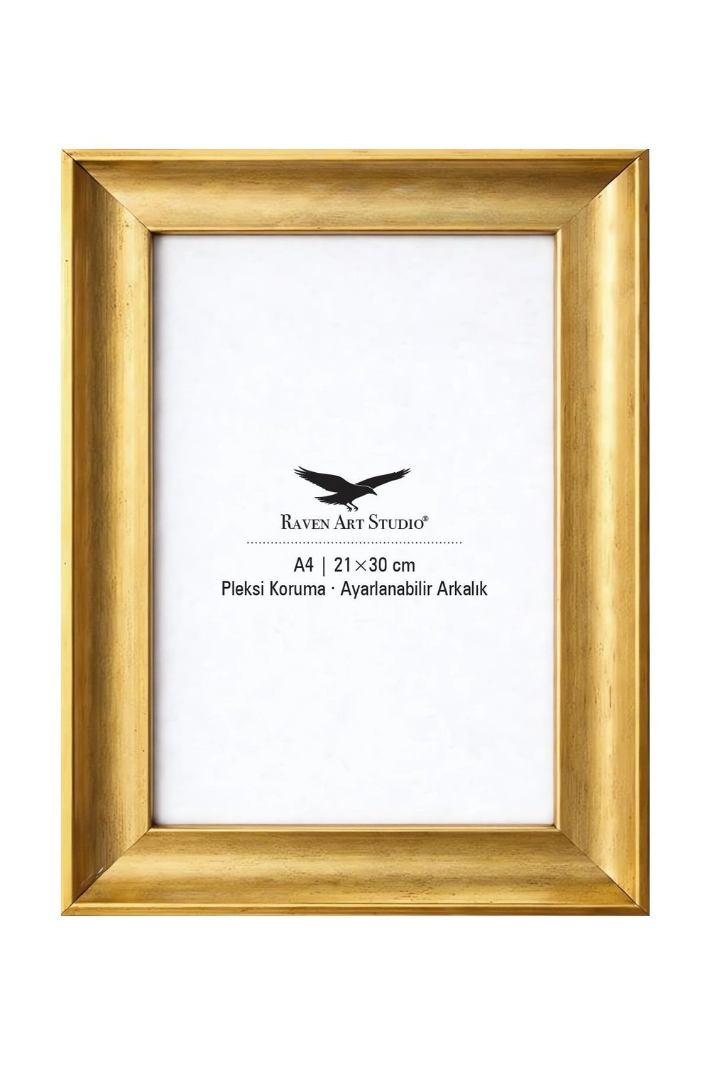 Pyramid A4-21x30cm Altın Resim Fotoğraf Belge Poster Evrak Çerçevesi Korumalı Kırılmaz Pleksi Cam