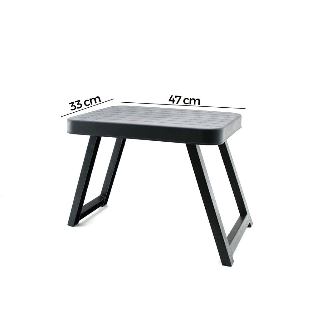 10 ADET KÜÇÜK= 47X33CM KAMP - PİKNİK MASASI SİYAH PLASTİK KATLANABİLİR AYAKLI=38CM (5293)