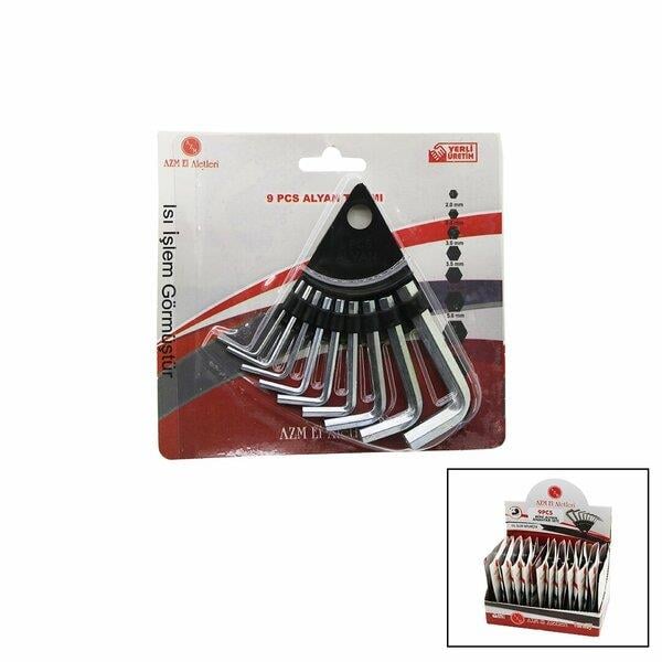 10 PARÇA  KARTLI ALYAN ANAHTAR TAKIM SETİ120MM-NO-1.5-10 (5293)