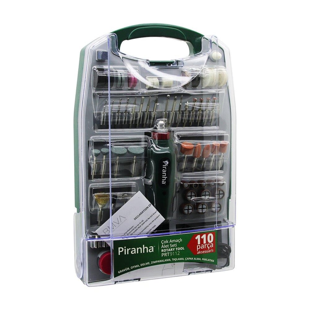 110 PCS MİNİ TAŞLAMA - GRINDER ÇOK AMAÇLI SET ELEKTRİKLİ EL MOTORU DC 12V  16000 RPM PARLATMA PRT-9112 (5293)
