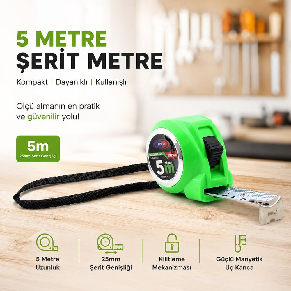 12 ADET MEASURING TAPE 5MTX25MM ŞERİT METRE (5293)