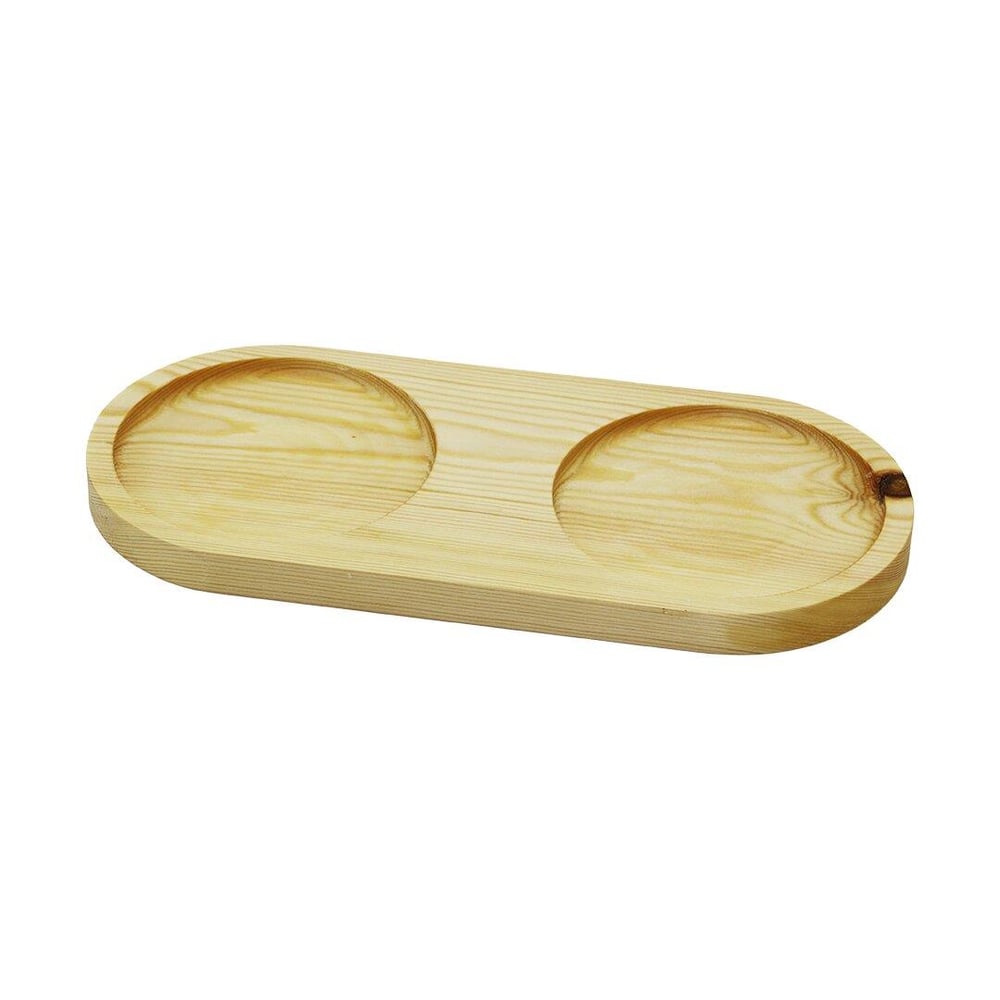 2 BÖLMELİ - OVAL   AÇIK RENK=SADE  AHŞAP YAĞDANLIK ALTLIK  27X12.5CM (5293)