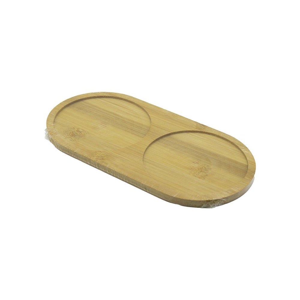 2 BÖLMELİ   OVAL  AHŞAP BAMBU YAĞDANIK ALTLIK  12X24X0.8CM (5293)