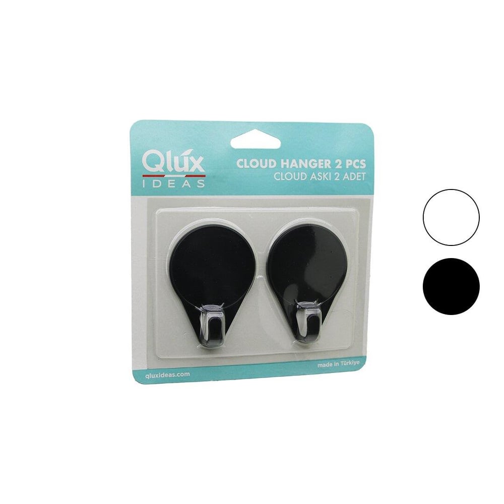 2PCS CLOUD ASKI SİYAH - BEYAZ PLASTİK YAPIŞKANLI MONTAJ (5293)