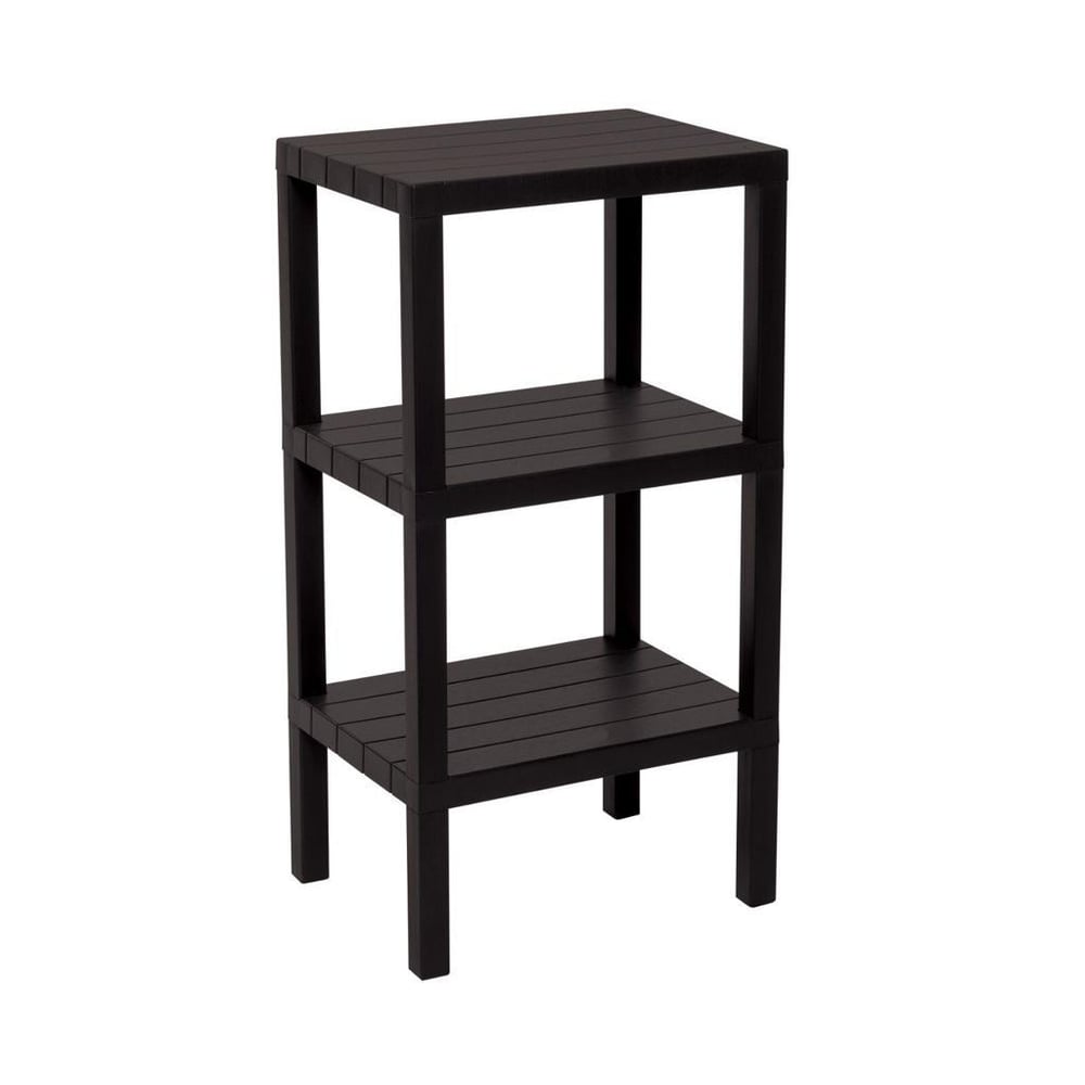 3 RAFLI SİYAH MODÜLER ÜNİTE PLASTİK 38x29x74 cm (5293)