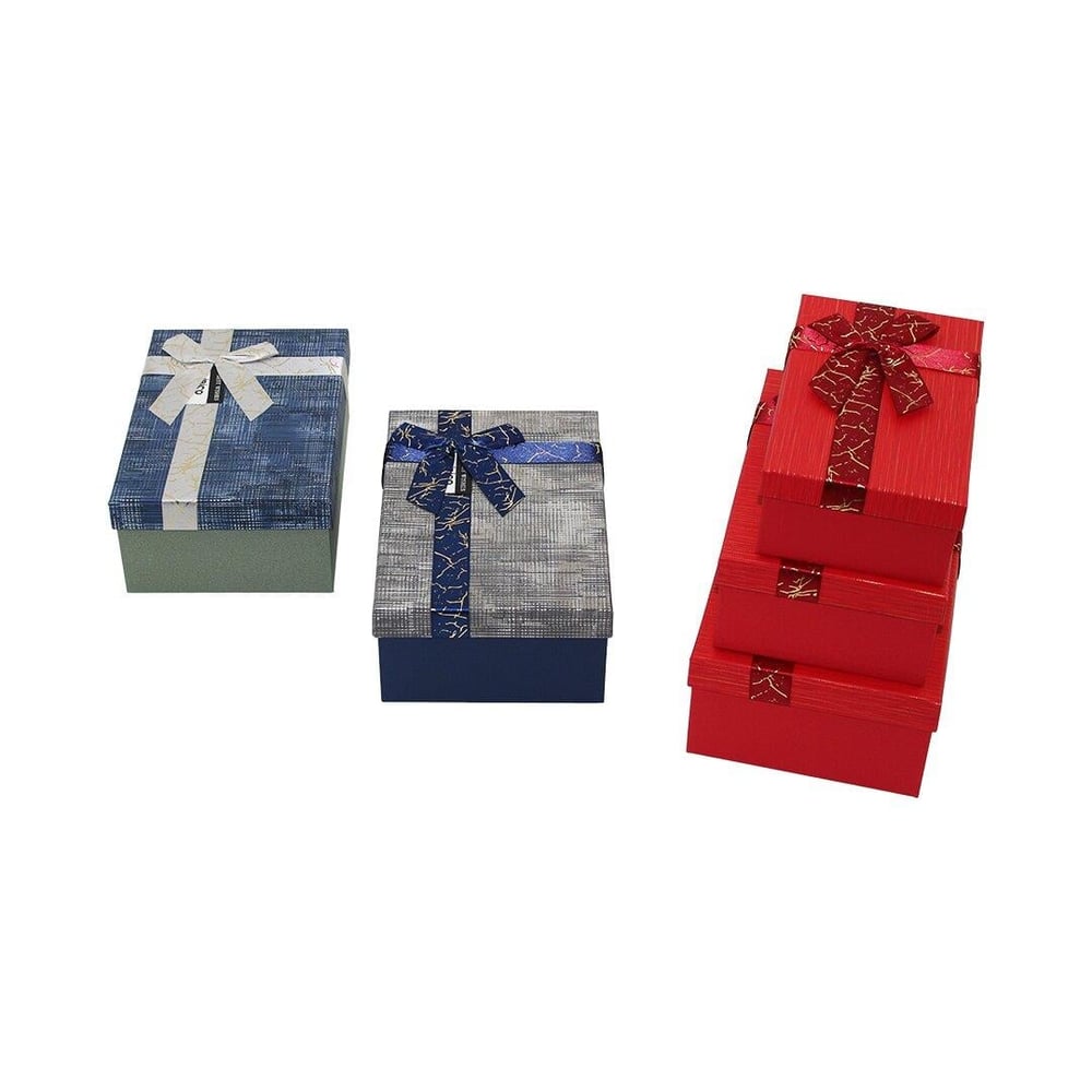 3PCS D.DÖRTGEN ÇİZGİLİ MİX RENKLİ KARTON HEDİYE KUTUSU KURDELALI 22.5X15.5-20.5X13.5-18.5X11.5CM (5293)