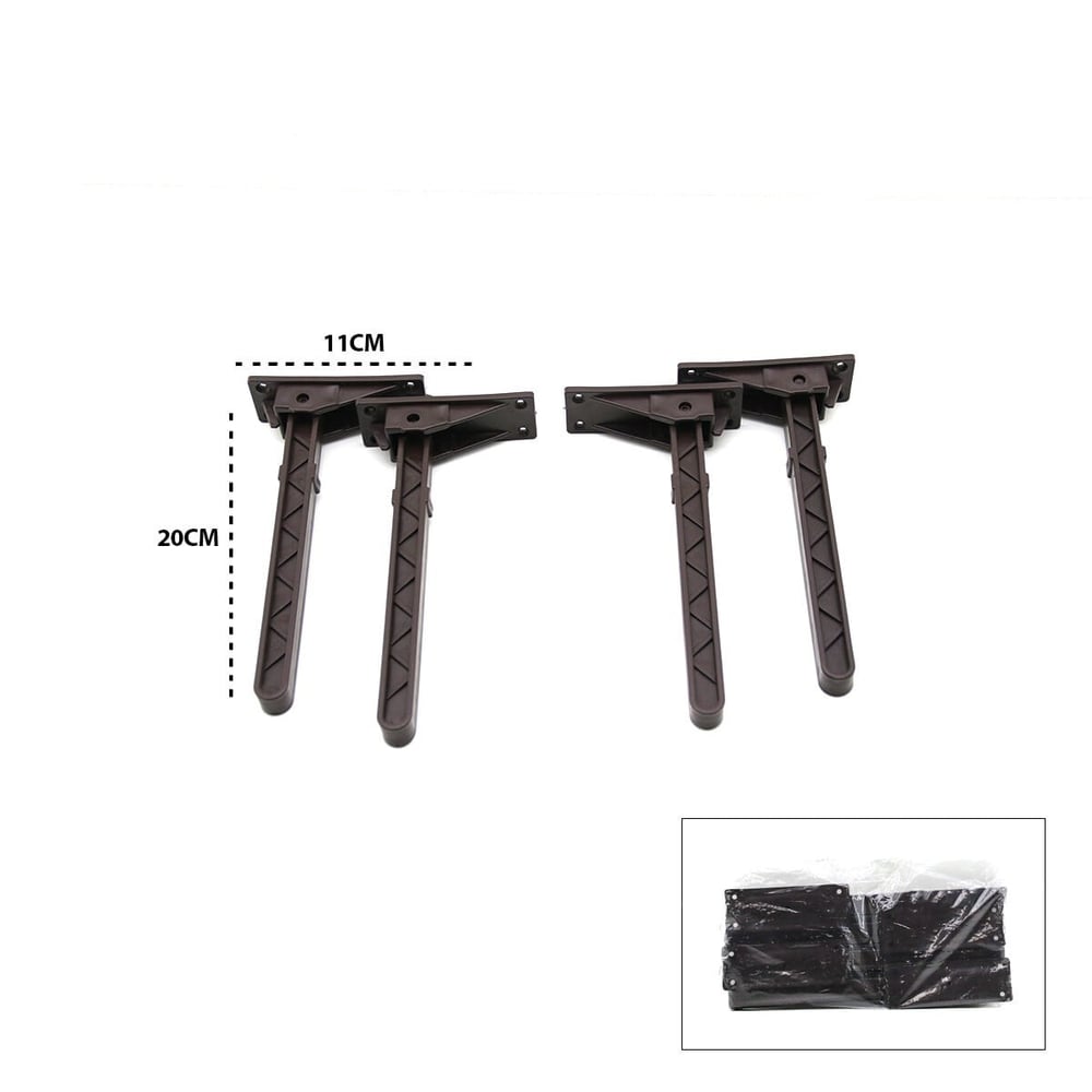 4 ADET KAHVERENGİ SOFRA AYAK KOMPLE PLASTİK 20CM AÇ KAPA (5293)