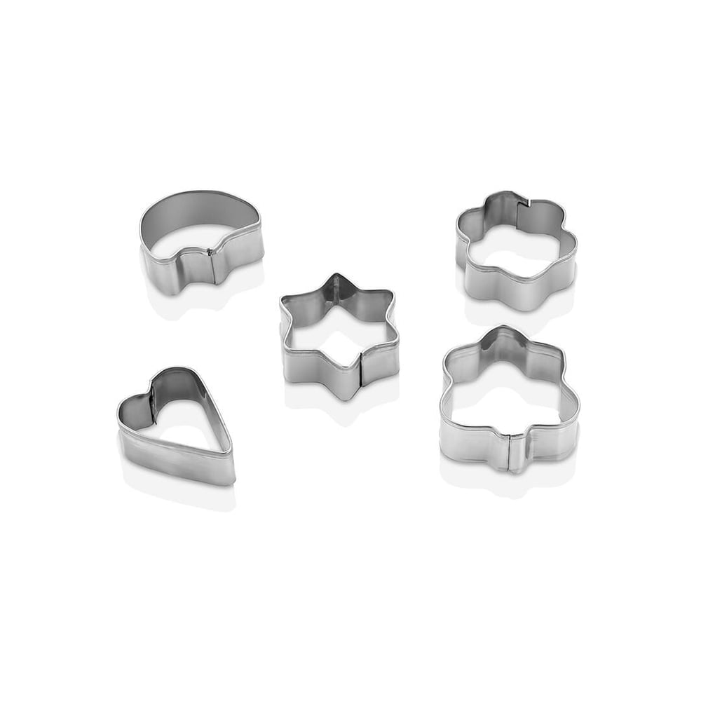 5 PCS METAL KURABİYE KALIP KALP - YILDIZ - PAPATYA - AĞAÇ (5293)