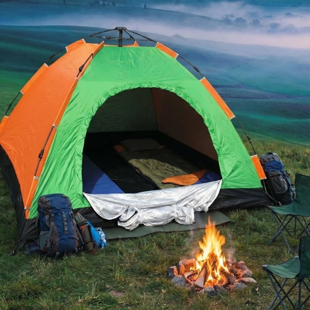 6 Kişilik Otomatik Kurulum Kamp Çadırı – Outdoor Aile, Doğa, Suya Dayanıklı Hızlı Kurulum Çadır 220x250x160 cm (5293)