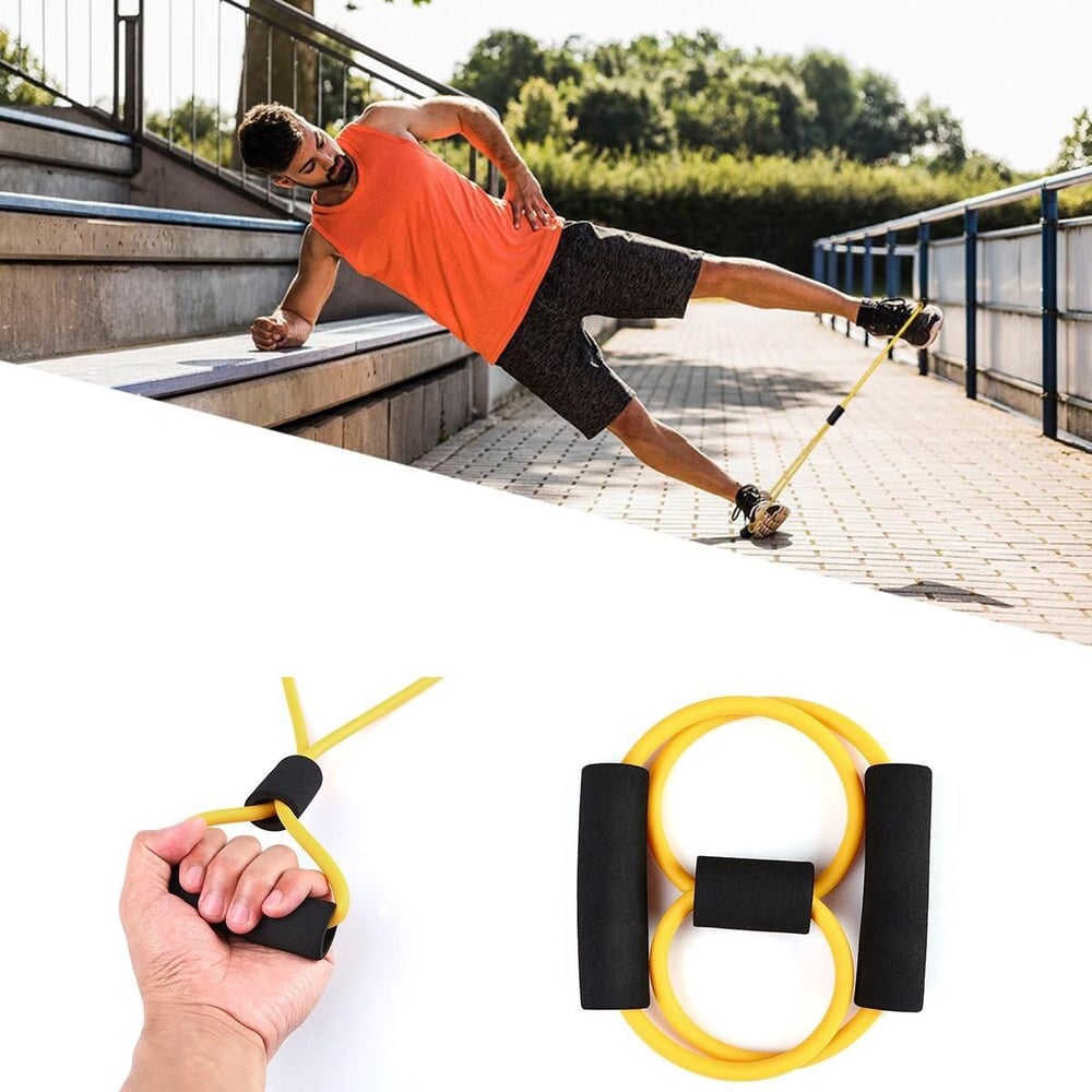 8 Şeklinde Direnç Bandı Yoga Plates Ve Vücut Geliştirme Egzersiz Bandı (5293)