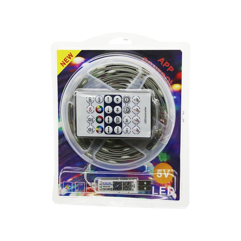 9MT  KUMANDALI - USB Lİ  RGB ŞERİT LED  0.4W/M - 20lm/led   -20+55°C (5293)