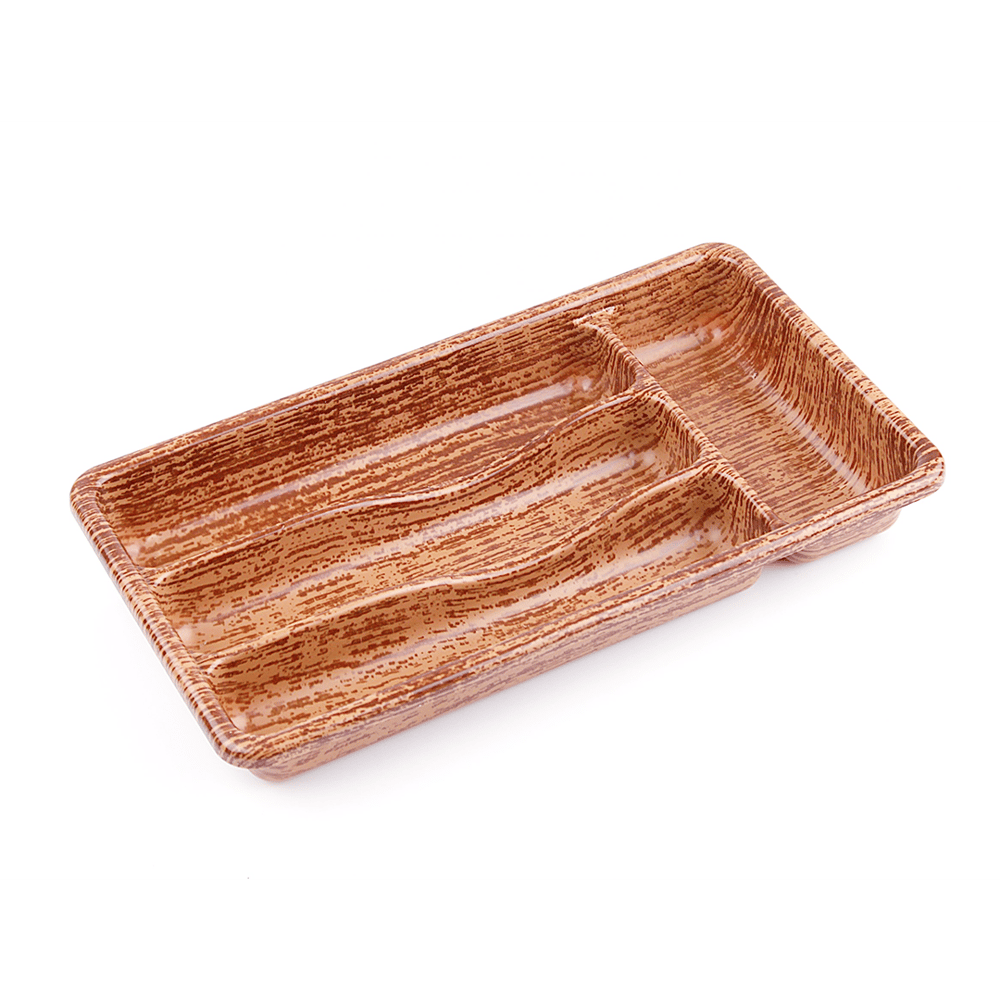 AHŞAP RENK - 4 BÖLMELİ ÇEKMECE İÇİ KAŞIKLIK 36X20CM (5293)