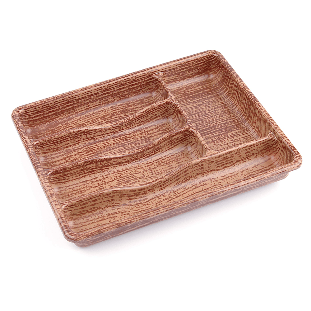AHŞAP RENK - 5 BÖLMELİ ÇEKMECE İÇİ KAŞIKLIK 36X29CM (5293)