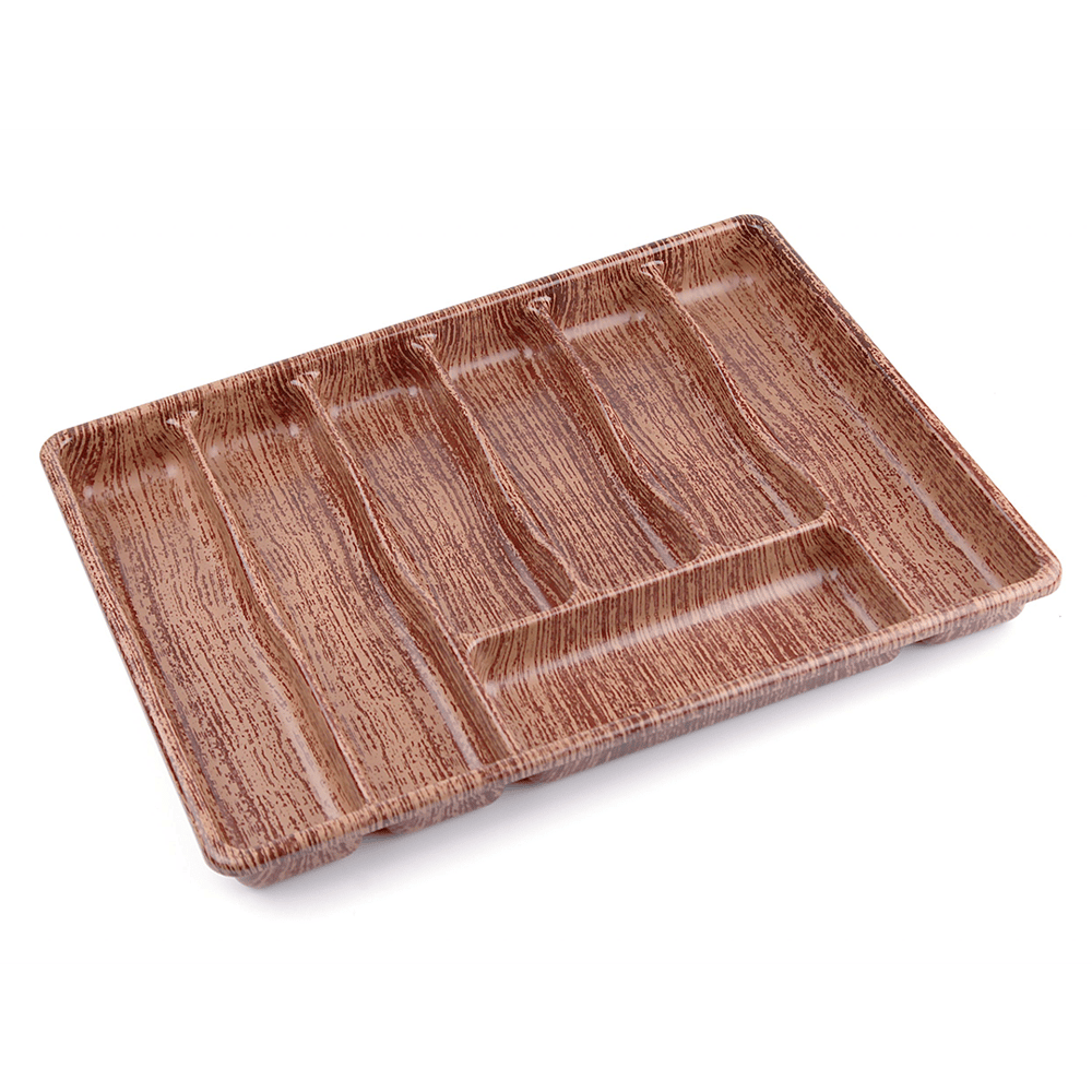 BÜYÜK - AHŞAP RENK - 7 BÖLMELİ ÇEKMECE İÇİ KAŞIKLIK 50X37CM (5293)