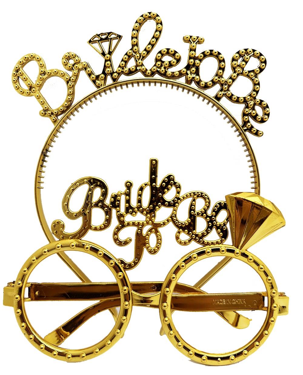 Bride To Be Yazılı Taç ve Bride To Be Yazılı Gözlük Seti Altın Renk (5293)