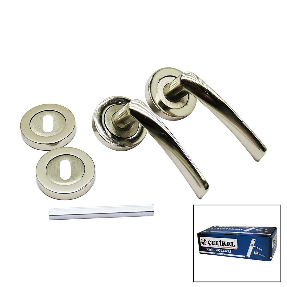ÇELİKEL-07 AMERİKAN ODA KAPI KOLU NİKEL SATEN (5293)