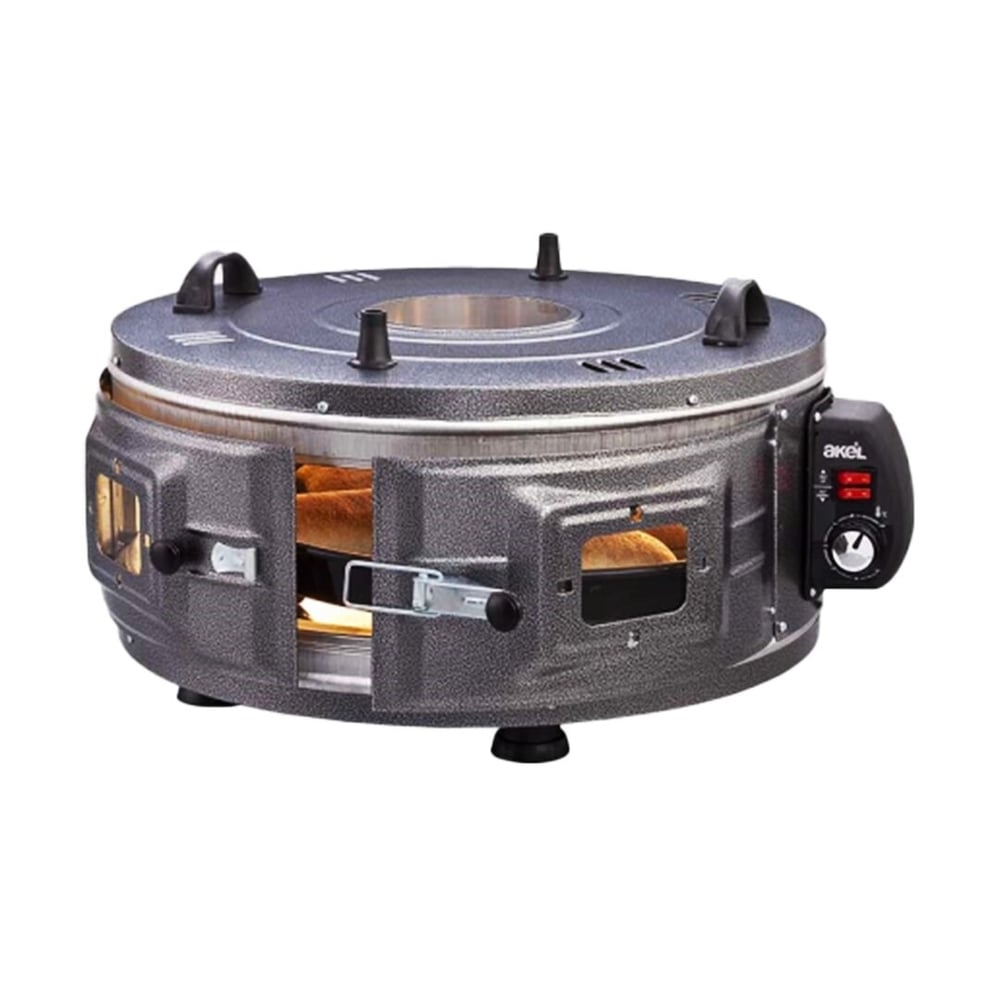 GROSS YUVARLAK DAVUL FIRIN STANDART AYARLANABİLİR TERMOSTAT = 50°C-320°C 1300W - 53CM ALÜMİNYUM TEPSİ ÖN - ÜST GÖZETLEME CAMI (5293)