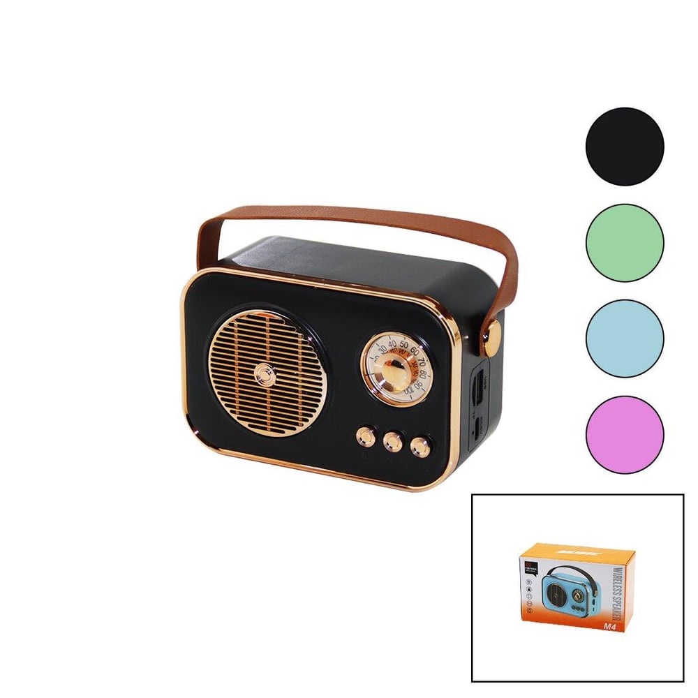 M4 PORTABLE WİRELESS HOPARLÖR - SPEAKER IŞIKLI USB ŞARJLI RENKLİ KASA - BRONZ ÇERÇEVEUSB - DC 5V - TF (5293)
