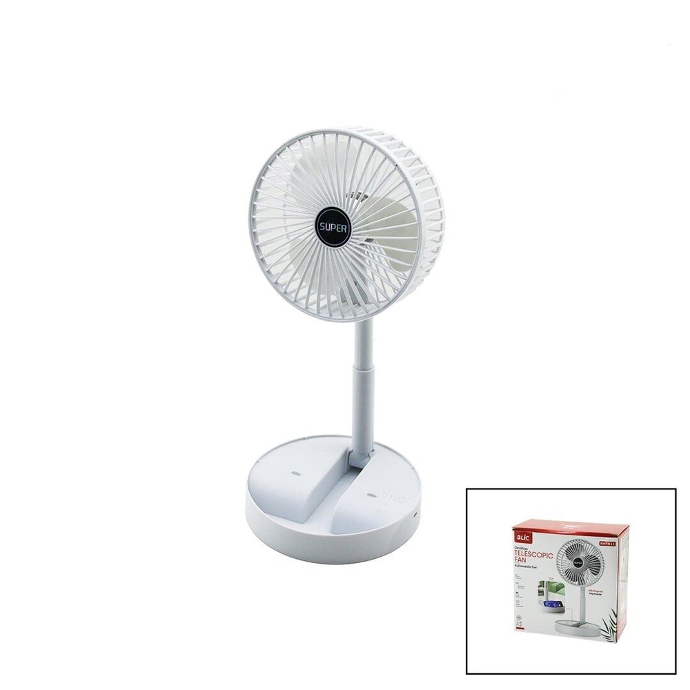 MASA ÜSTÜ VANTİLATÖR USB ŞARJLI KATLANIR FAN=16.4CM - UZAYAN AYAK=12.5-19CM 180 DERECE DÖNEBİLEN TELEFONLUKLU BWFN-11 (5293)