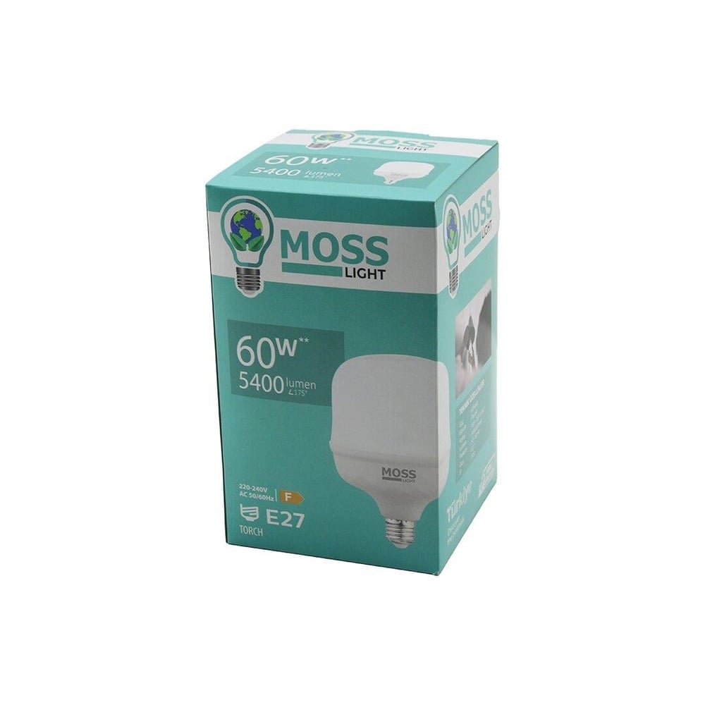 MOSS LIGHT 60W  TORCH LED AMPUL PLASTİK E27 5400LUMEN L175 DERECE 50.000 SAAT ÖMÜR IP20 185-265V AC (5293)