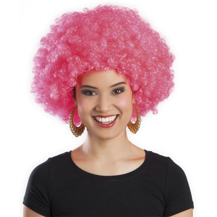 Pembe Renk Kıvırcık Afro Bonus Peruk (5293)