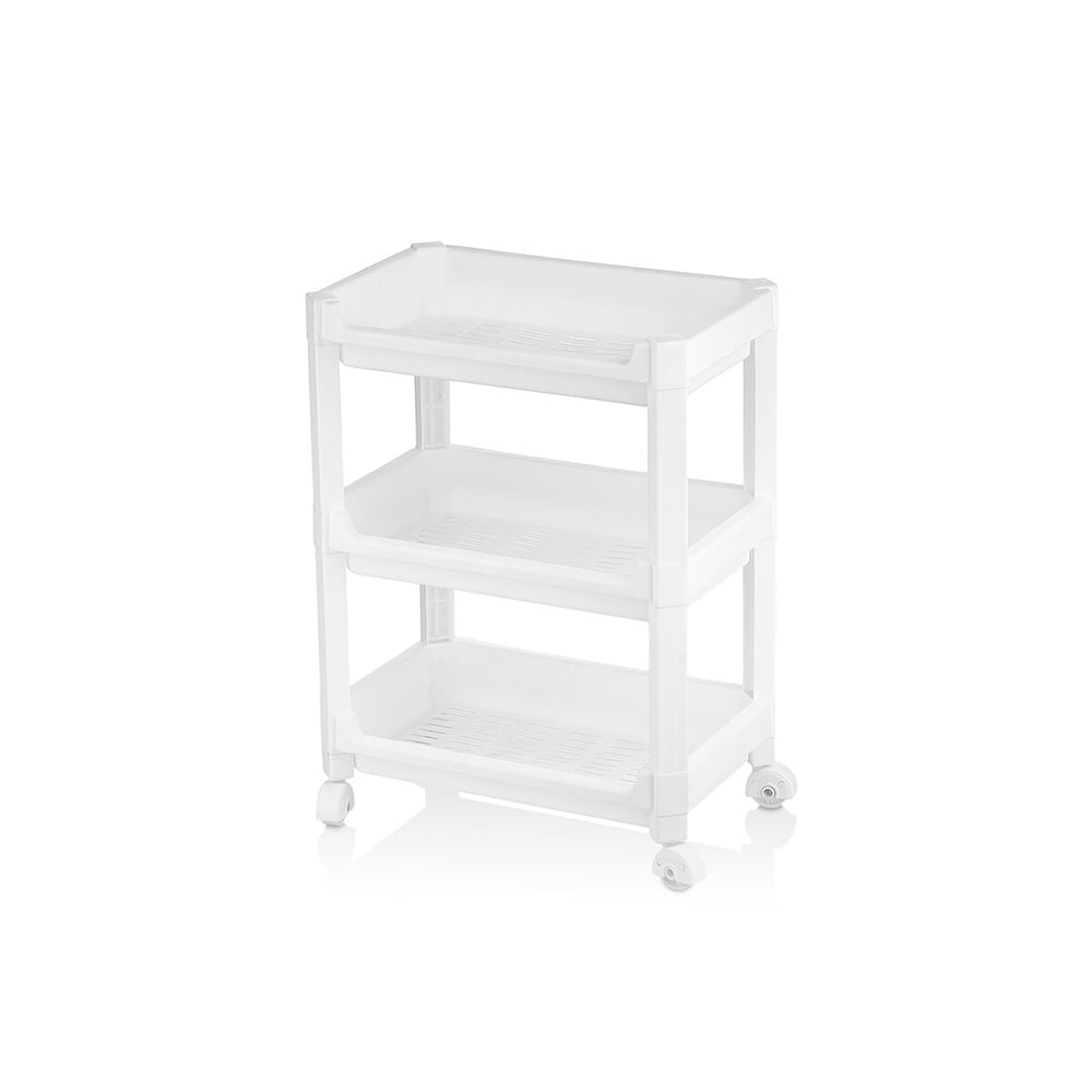 RAFTY GENİŞ 3 KATLI TEKERLEKLİ SEPET ORGANİZER DÜZENLEYİCİ RAF ÜNİTESİ 352X220X480MM (5293)