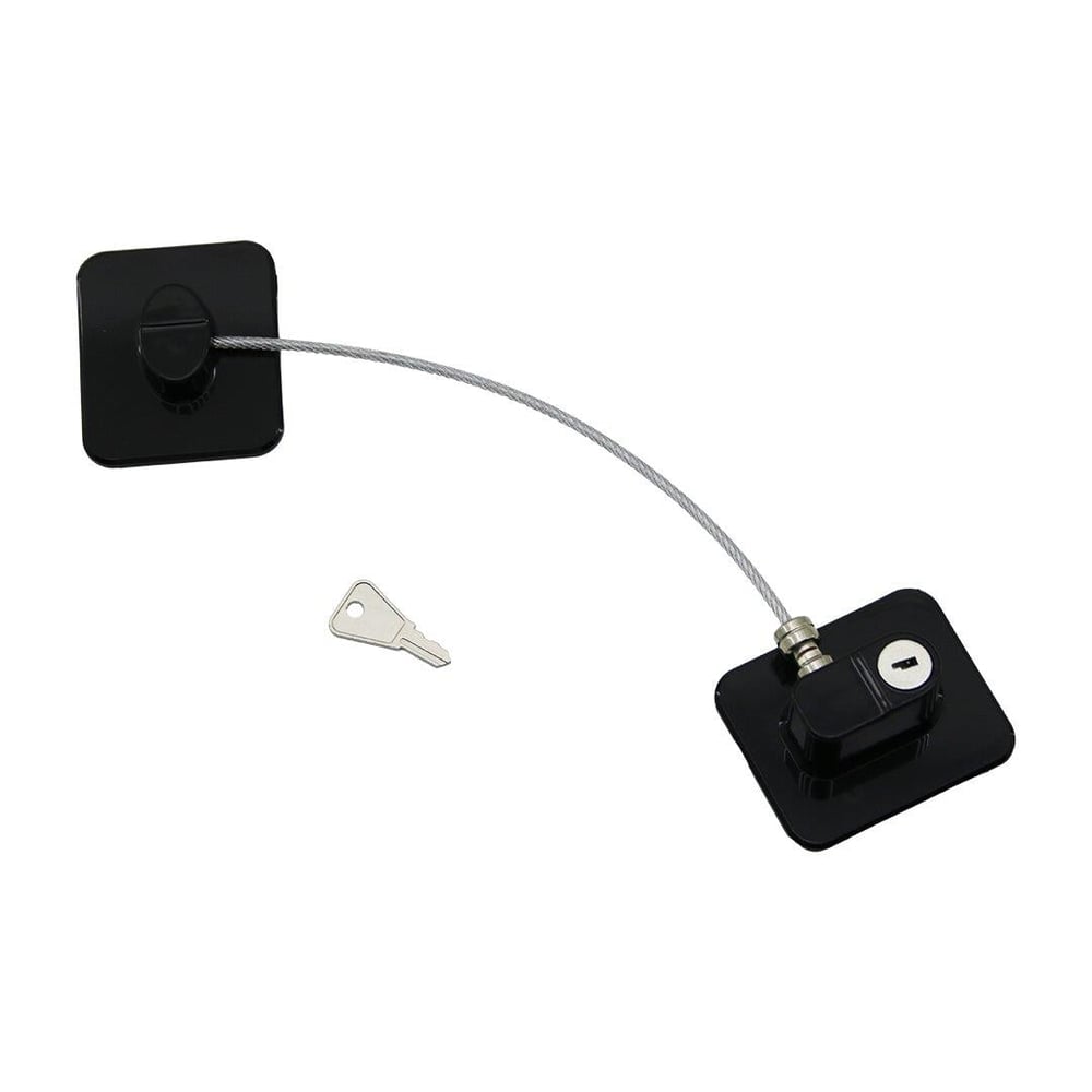 SİYAH PLAKA   HALATLI  EMNİYET KİLİT  5X6CM YAPIŞKANLI MONTAJ=2PCS PLAKA   HALAT=18.8CM (5293)
