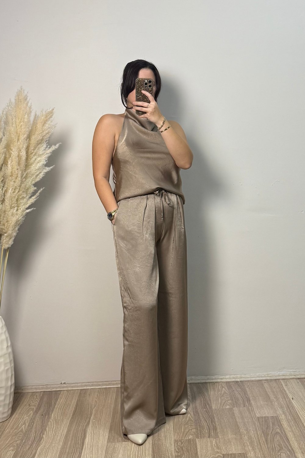 Bluz Pantolon Premium Vizon Takım