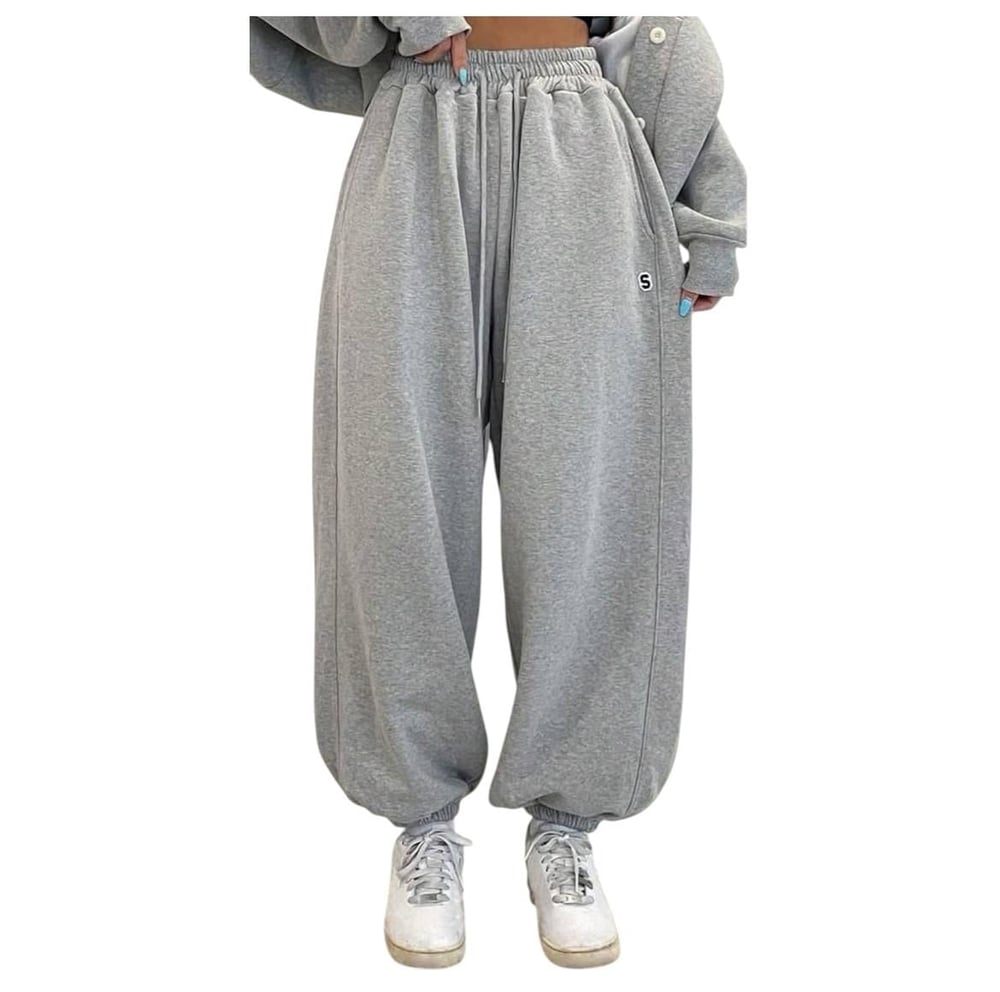 Gri Unisex Oversize Jogger Eşofman Altı
