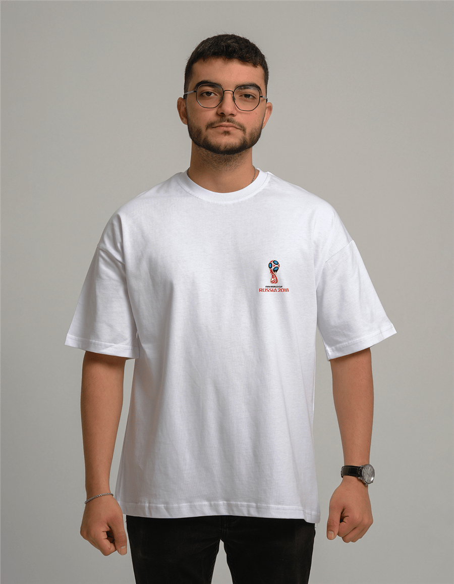 2018 World Cup Baskılı Unisex Oversize T-Shirt