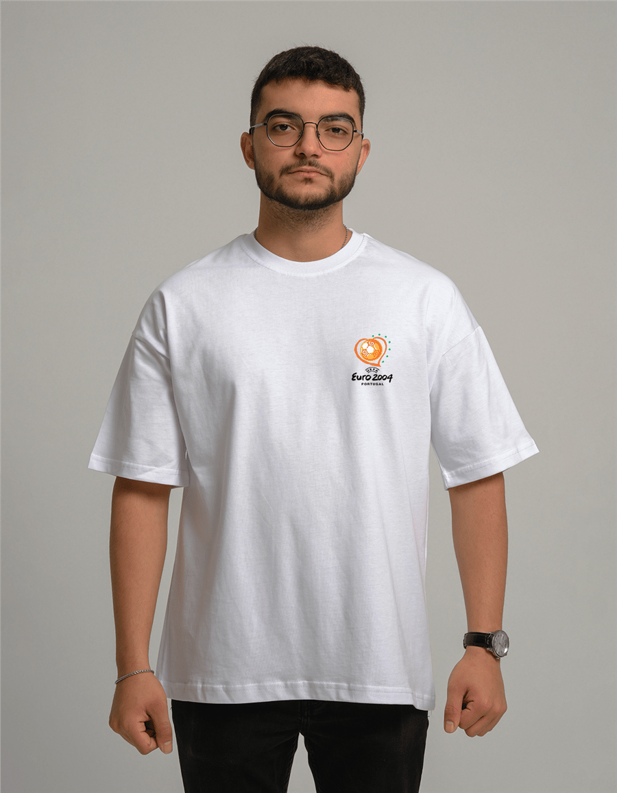 EURO 2004 Baskılı Unisex Oversize T-Shirt