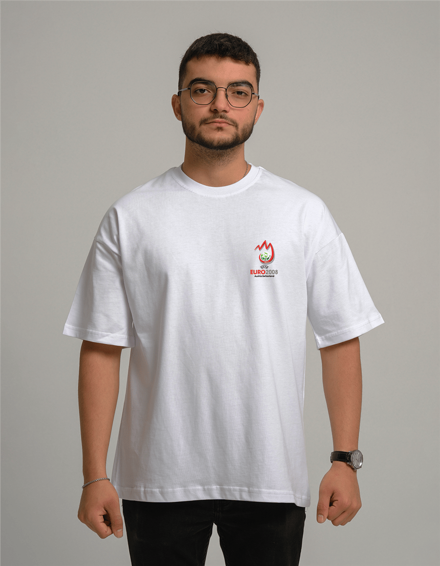 EURO 2008 Baskılı Unisex Oversize T-Shirt