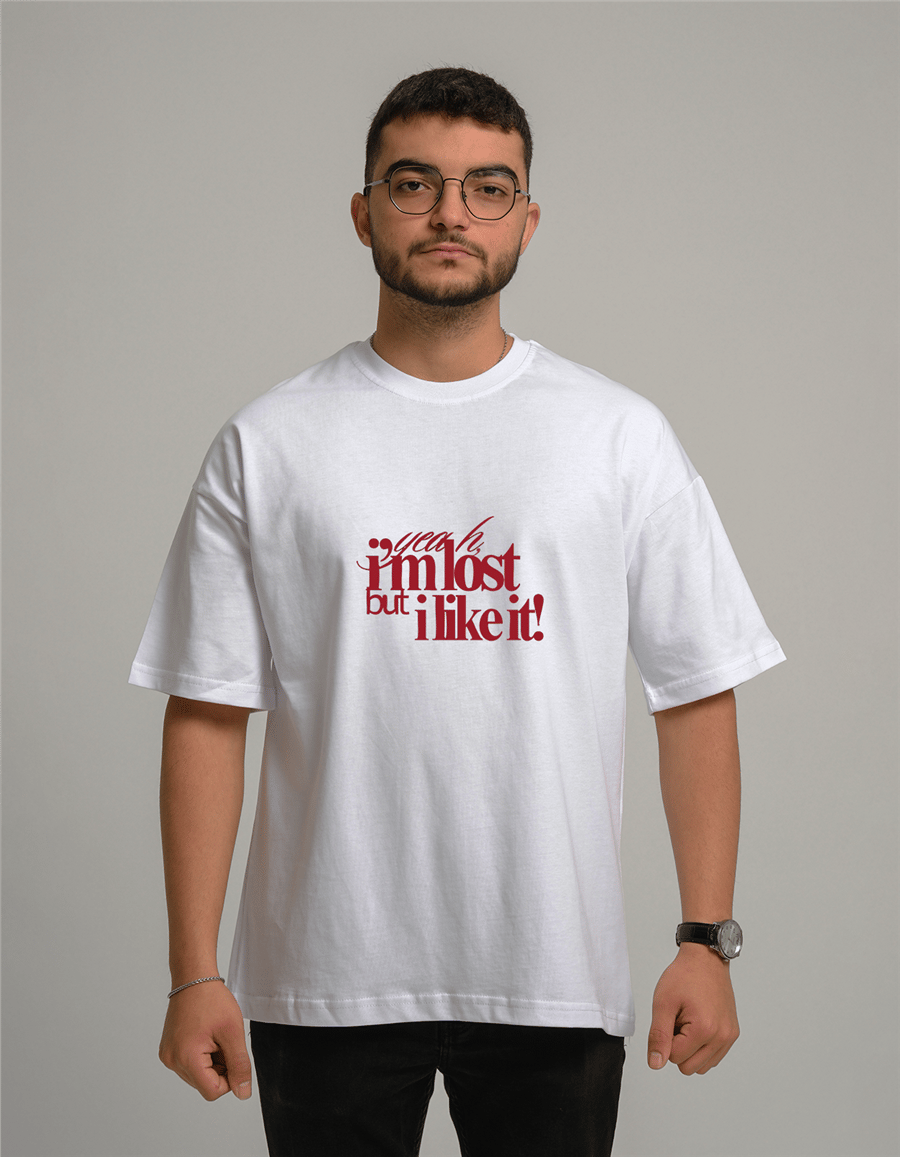 Im Lost but I Like It Baskılı Unisex Oversize T-Shirt
