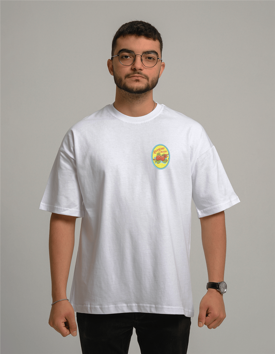Raspberry Crush Baskılı Unisex Oversize T-Shirt