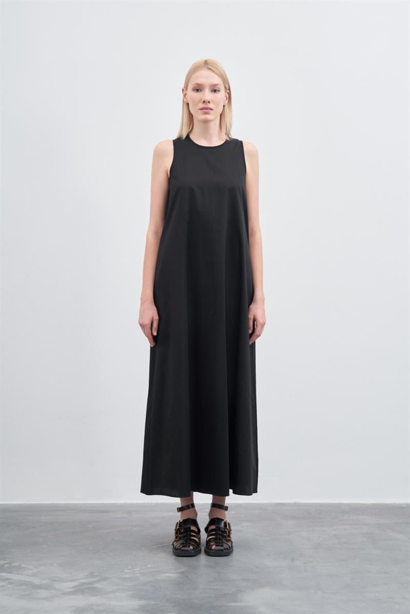 LISA SLEEVELESS COTTON DRESS BLACK