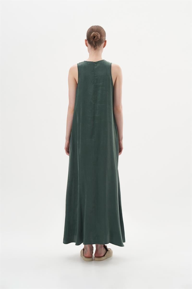 PRIME WASHED SILK SLEEVELESS SHIRT SET KHAKI