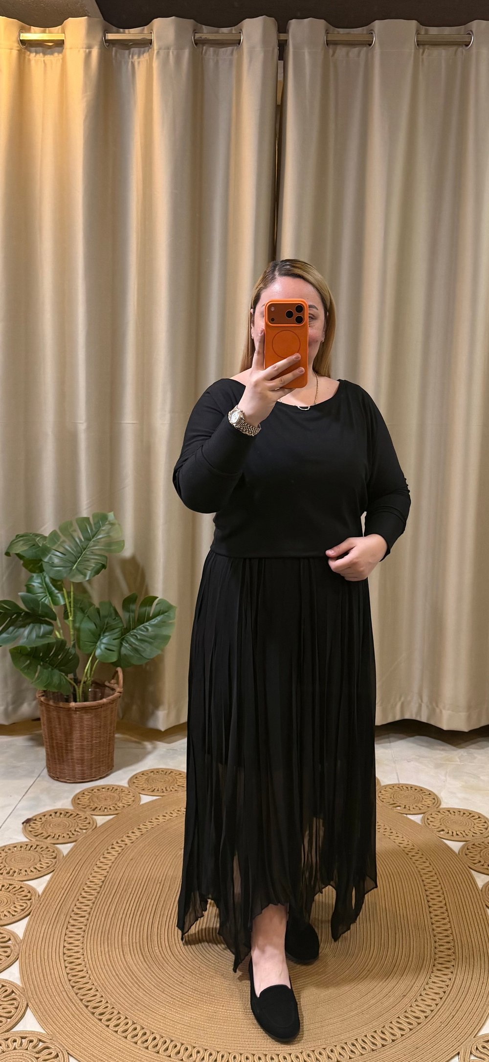 Eteği Piliseli İkili Elbise
