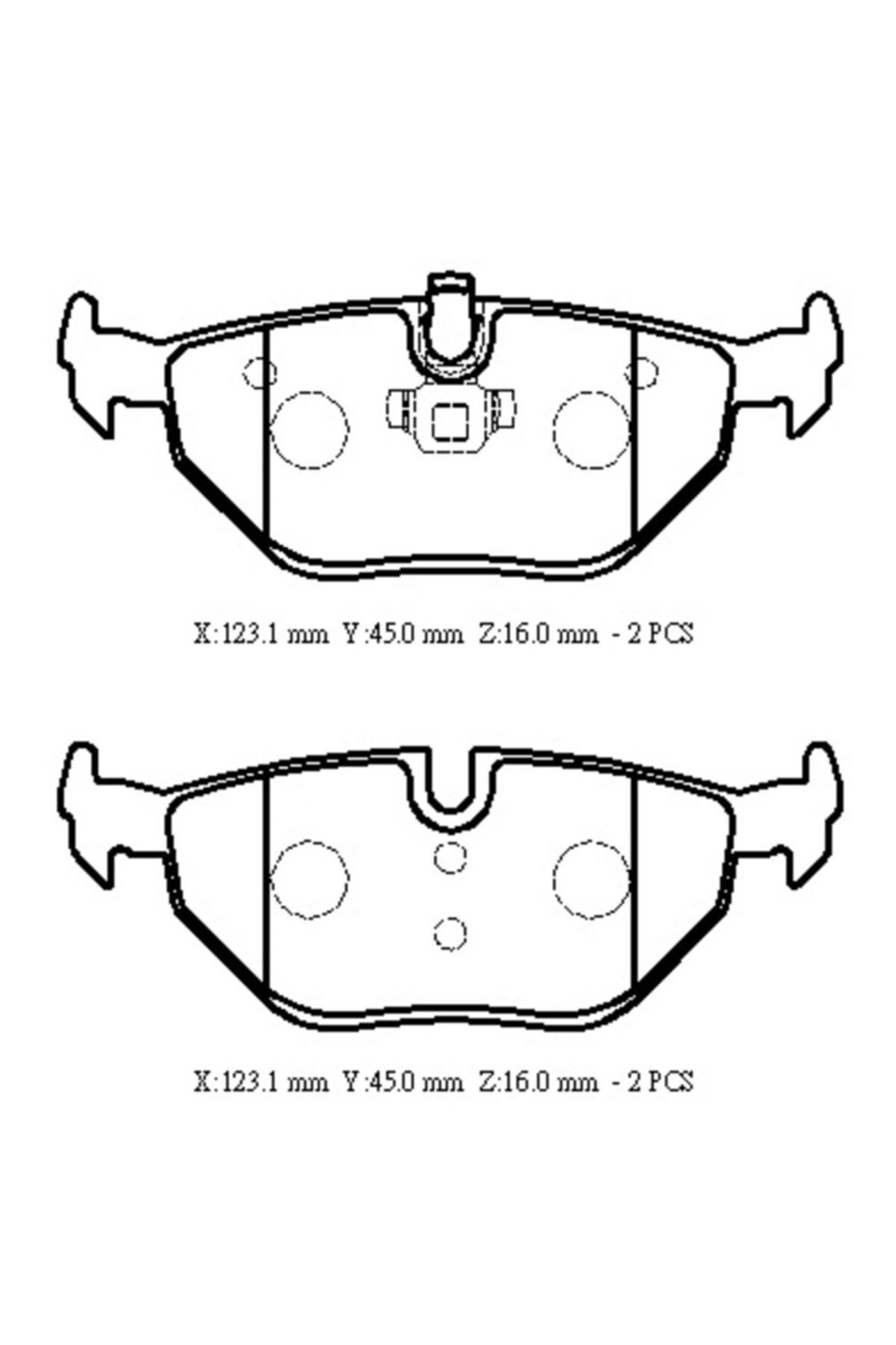 3005-6360a/saab 9 5- 99/03; Arka Fren Balatası Uyumlu  (kablosuz)(disk) (123,1x45x16)(bramax)