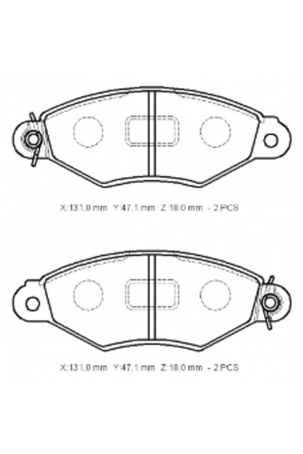 Cıtroen Xsara- 01-05 Ön Fren Balatası (KABLOSUZ)(DİSK) (131X47,1X18) Oem No: 7701209117 Uyumlu 1612-