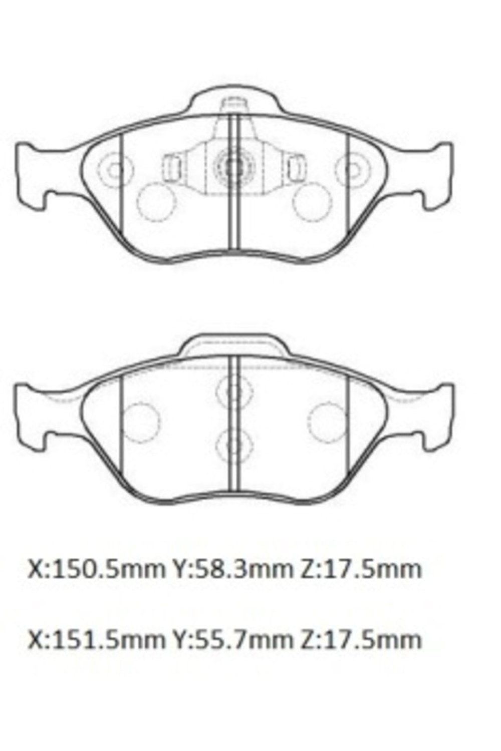 Ford Fıesta- 07/09 Ön Fren Balatası 1,25/1,3/1,4/1,6(disk(151,3x55,5x18,54/15 0,50x59x18,54(bramax)